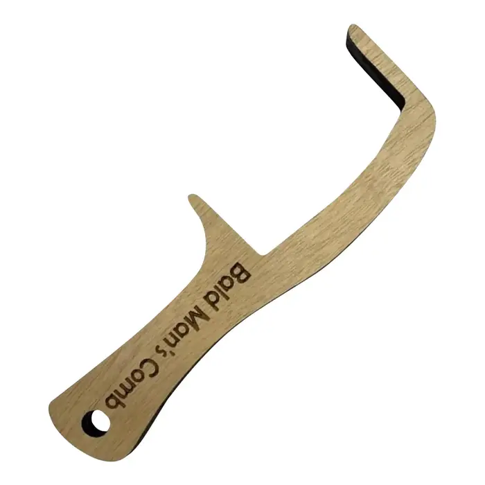 Peigne homme chauve en bois grande dent large brosse de toilettage drôle pour hommes barbe moustache style