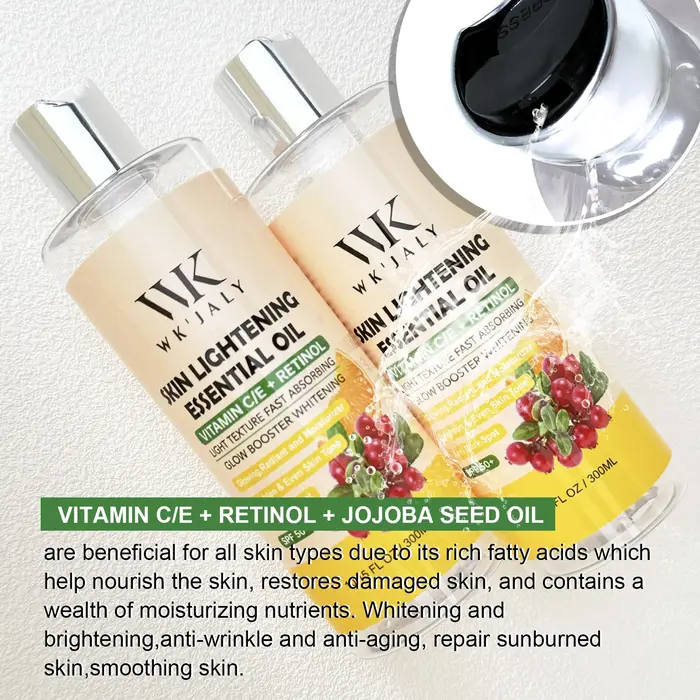 Huile corporelle éclaircissante WK JALY, élimine les taches brunes, booster d'éclat, peau lisse et p
