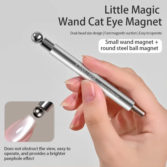 1/2 pièces Double tête oeil de chat circulaire aimant perle cylindrique outil d'art des ongles pour UV/LED Gel vernis