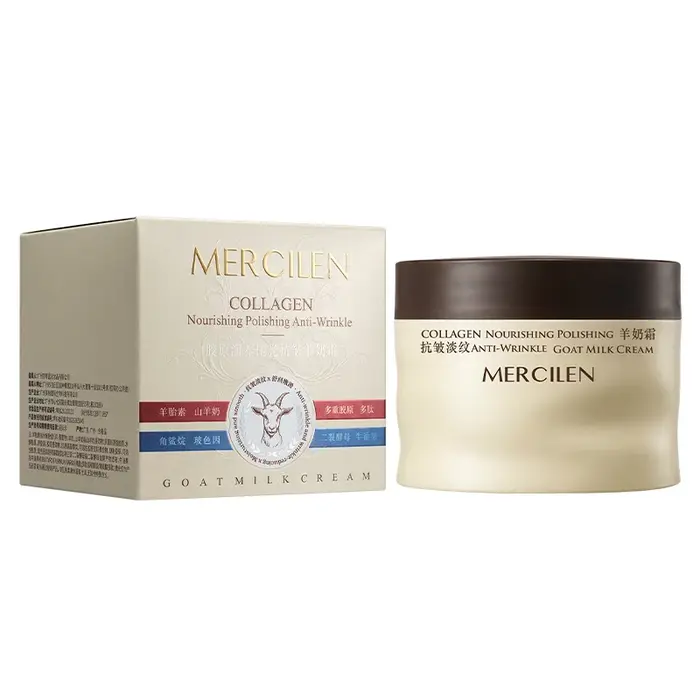 Crème nourrissante au lait de chèvre et au collagène Mercilen 100g, contient de l'acide hyaluronique, de la vitamine E et du squalane d'origine végétale, qui peuvent hydrater et nourrir efficacement l