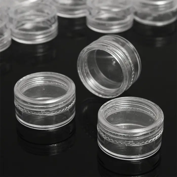 Pot à crème transparent pour échantillons