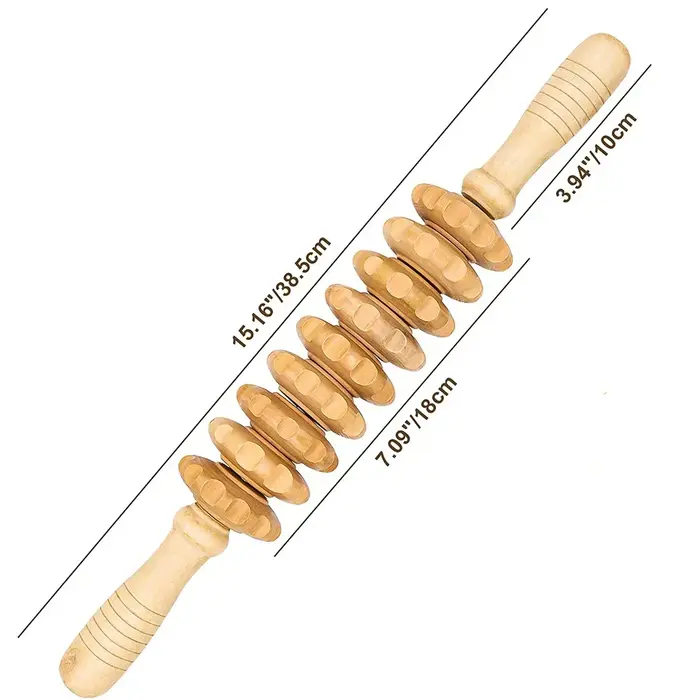 Rouleau en bois incurvé pour la Cellulite du ventre, outil de Massage thérapeutique en bois pour la 