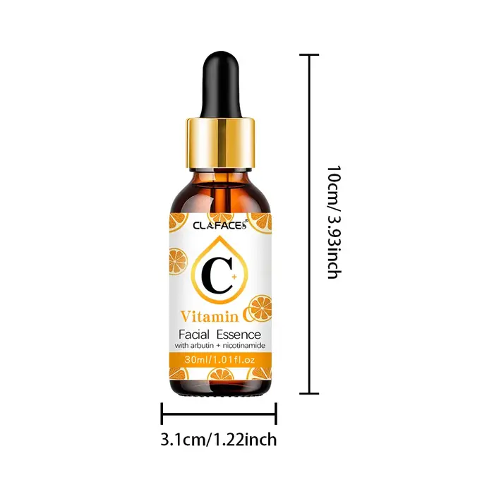 L'essence de vitamine C élimine les taches foncées, blanchit, hydrate, résiste au vieillissement, le