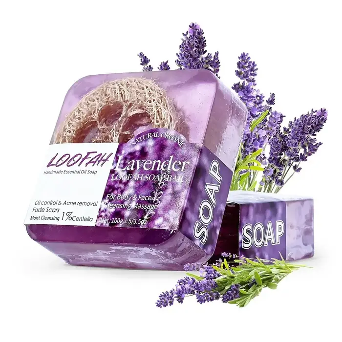Savon à l'huile essentielle de lavande biologique 100g, pour nettoyer le corps, le visage et les mai