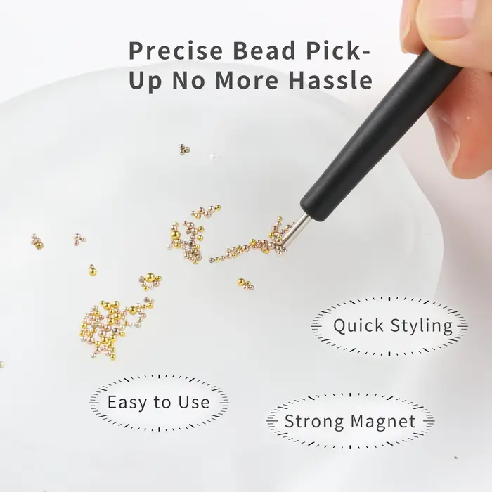 3D petites perles à ongles stylo magnétique alignement en un clic Super fort 1/2 pièces outils d'art