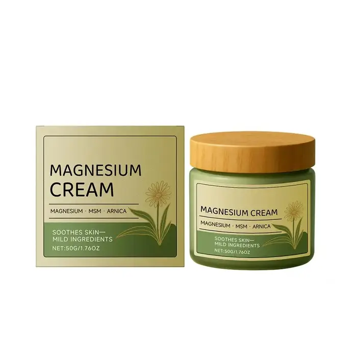 Crème apaisante au magnésium, extrait de plantes naturelles, lotion corporelle pour la relaxation mu