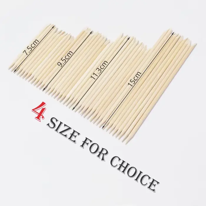 Lurayee – poussoir à cuticules pour ongles, bâtons en bois Orange, dissolvant de manucure, Design en
