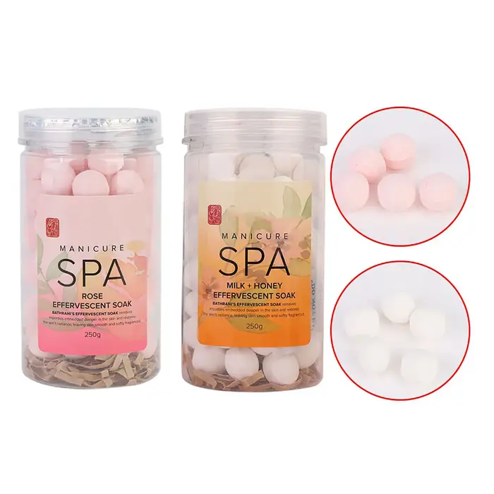 Boule de trempage effervescente pour manucure des ongles