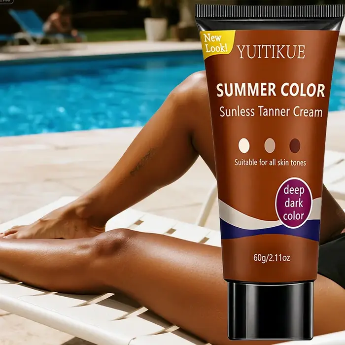 Crème autobronzante YUITIKUE Summer Color | Ton profond et sombre | Convient à tous les types de peau | Éclat Naturel