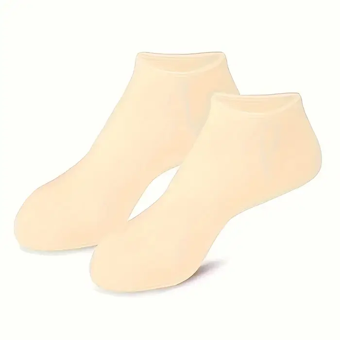 2 paires de chaussettes hydratantes en silicone pour les pieds, adaptées aux pieds secs et gercés, é