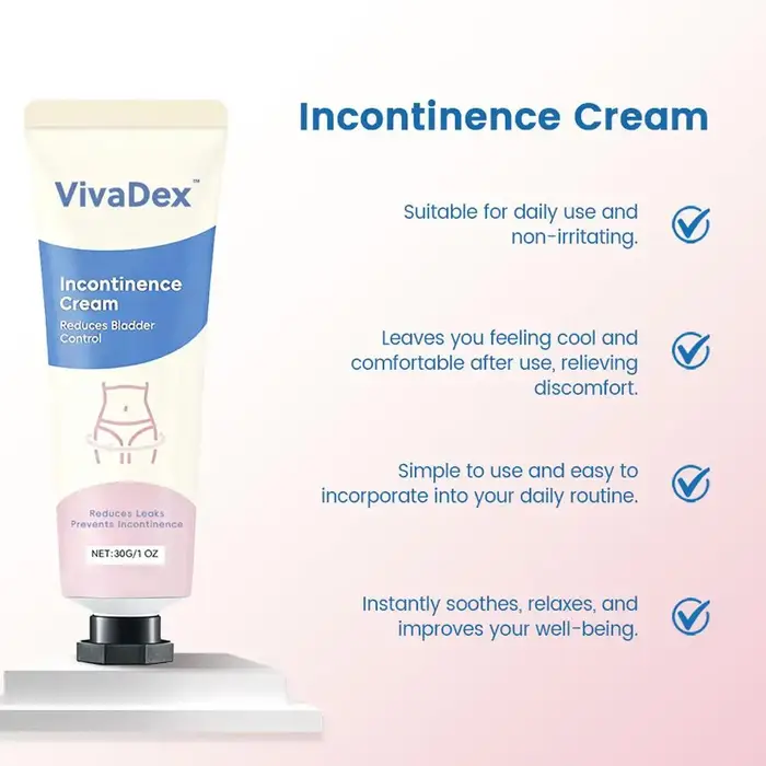 Crème VivaDex pour l'incontinence 30g – Réduit les fuites et l'inconfort de la dysfonction de la vessie