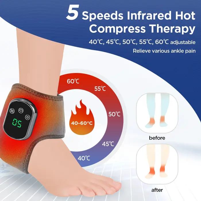 Masseur électrique de chaleur pour les pieds, compresse chaude, masseur de vibrations, matériau resp