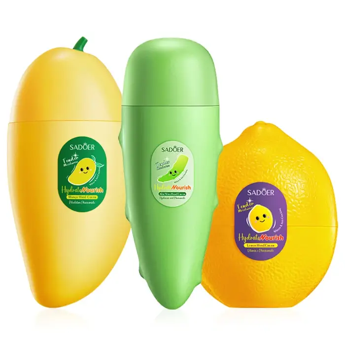 SADOER mangue pêche Aloe Vera citron crème pour les mains fruits forme hydratante éclaircissante réparatrice crèmes