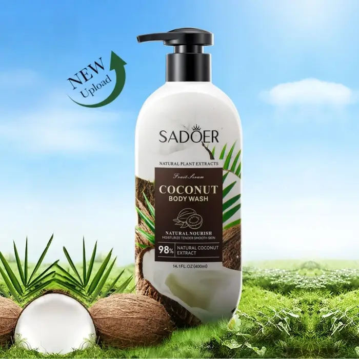 Gel douche doux à la noix de coco 400 ml, riche en extrait de noix de coco, cocamide MEA et autres i