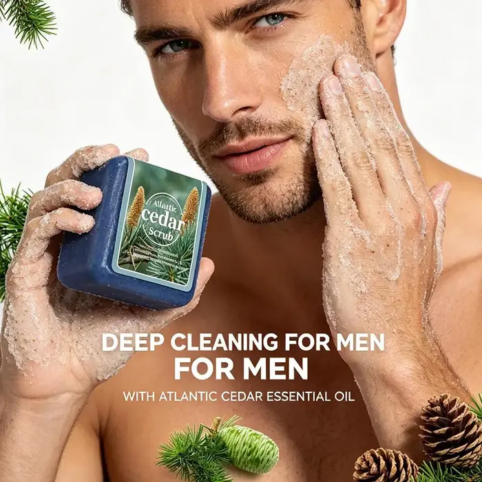 Savon à l'huile essentielle de cèdre pour hommes