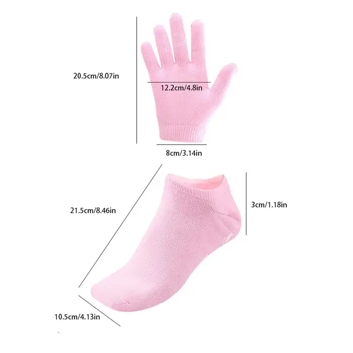 1 ensemble de chaussettes et gants réutilisables en Gel SPA
