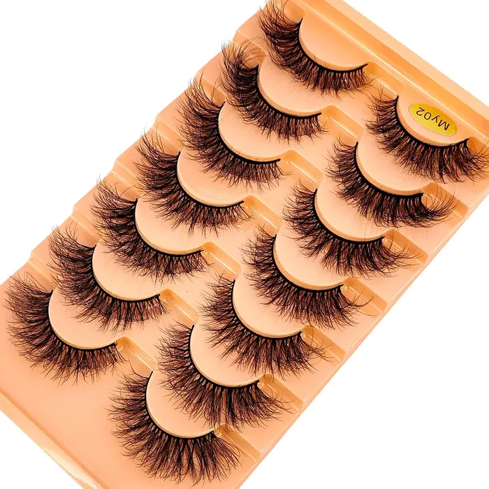 7 paires de cils en bande russe naturelle