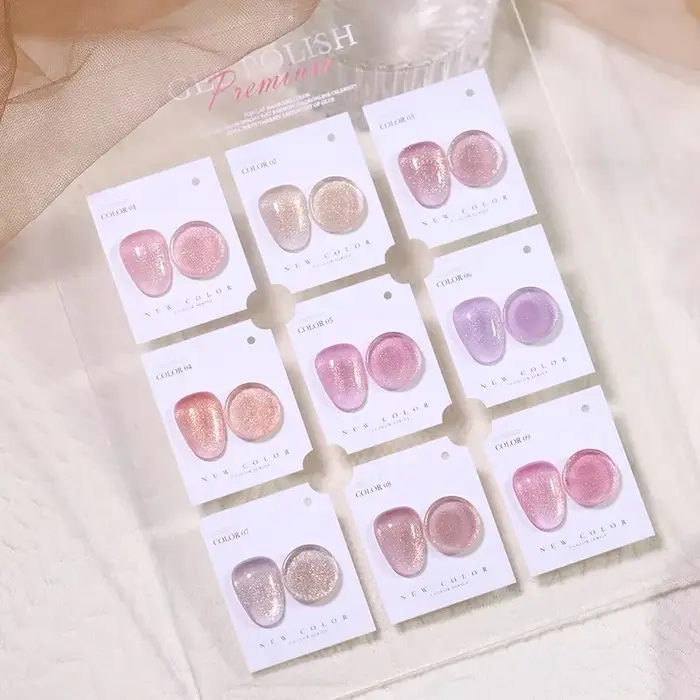 MN 1-9PCS Série de vernis à ongles gel rose