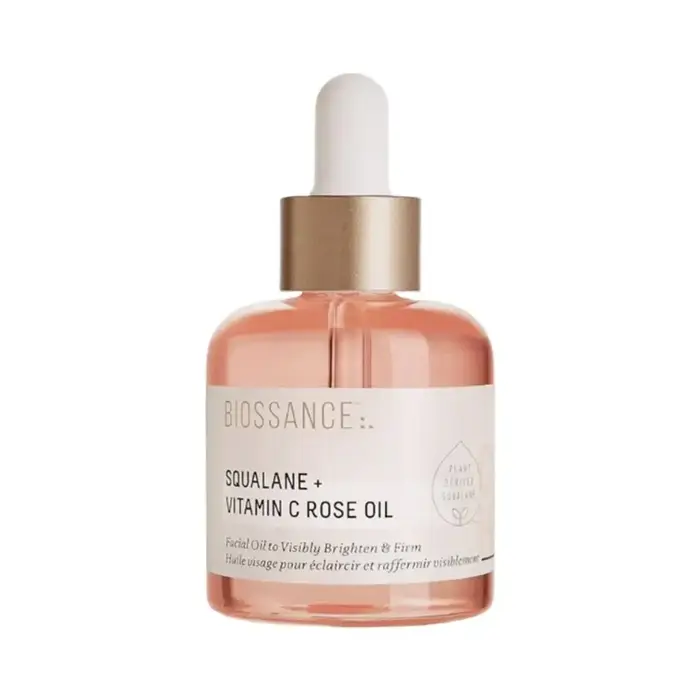 Kit de soins de la peau biossance Squalane - Huile de rose Vita C, sérum repulpant rapide au peptide