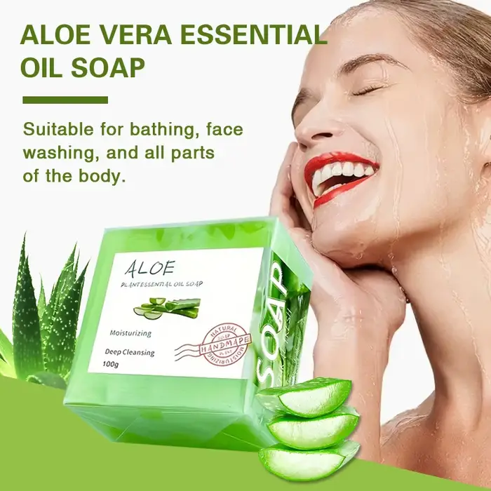 Savon fait main à l'aloe vera entièrement naturel aux huiles essentielles 100g