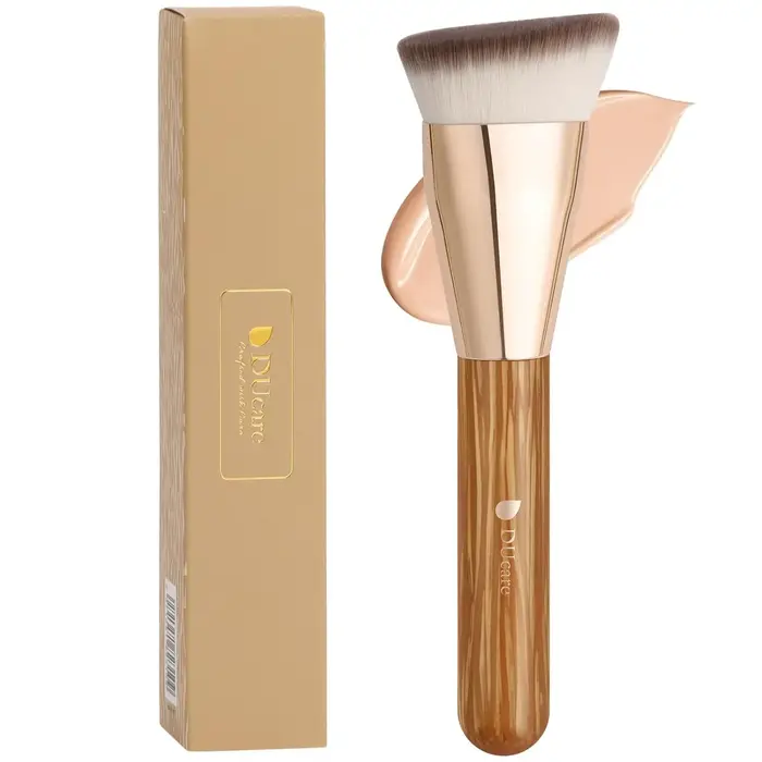 DUcare pinceau de fond de teint coudé professionnel crème liquide poudre brosse profilée mélange et polissage visage maquillage outil cosmétique