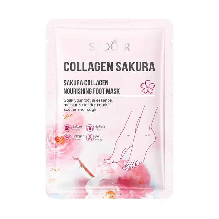 5 paires de masques nourrissants pour les pieds au collagène Sakura SADOER