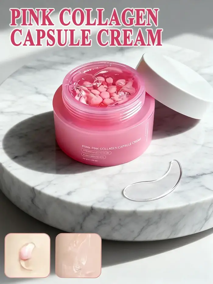 Crème en capsules de collagène rose infusée de nicotinamide