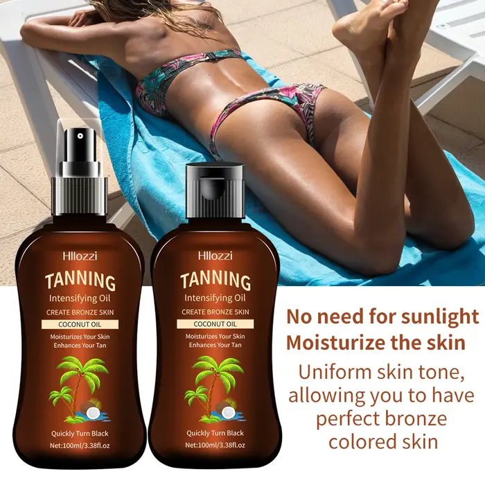 100 ml/3.38fl.oz huile de bronzage de noix de coco bronzants sans soleil