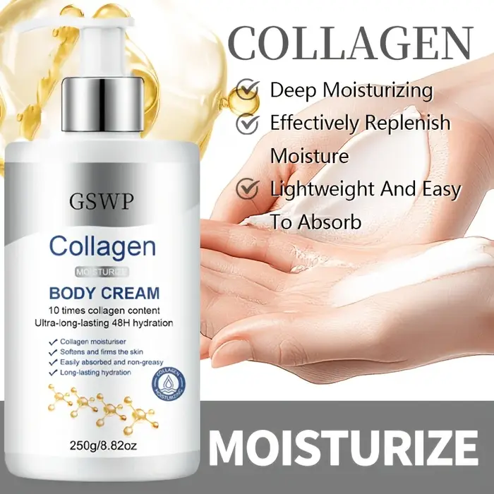 Crème hydratante pour le corps au collagène GSWP : Formule légère et non grasse
