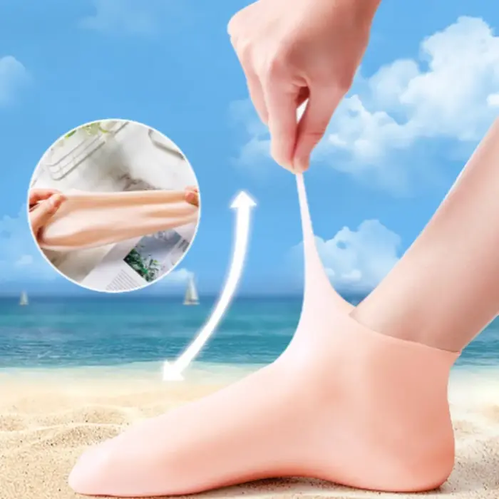 2 paires de chaussettes en silicone pour le soin des pieds
