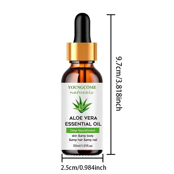 YOUNGCOME Huile essentielle hydratante pure à l'aloe vera, nourrit la peau, les cheveux du corps, de