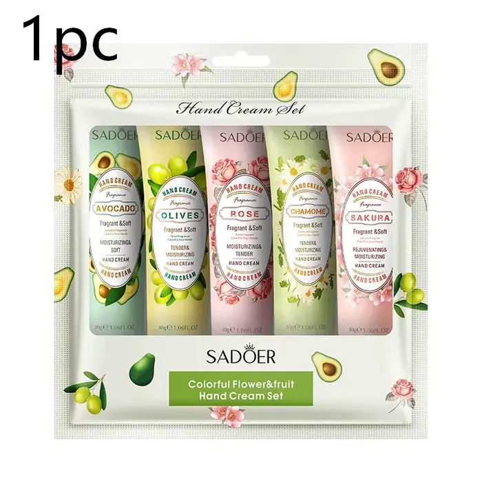 5 pièces/paquet Crèmes pour les mains parfumées aux fruits et aux plantes