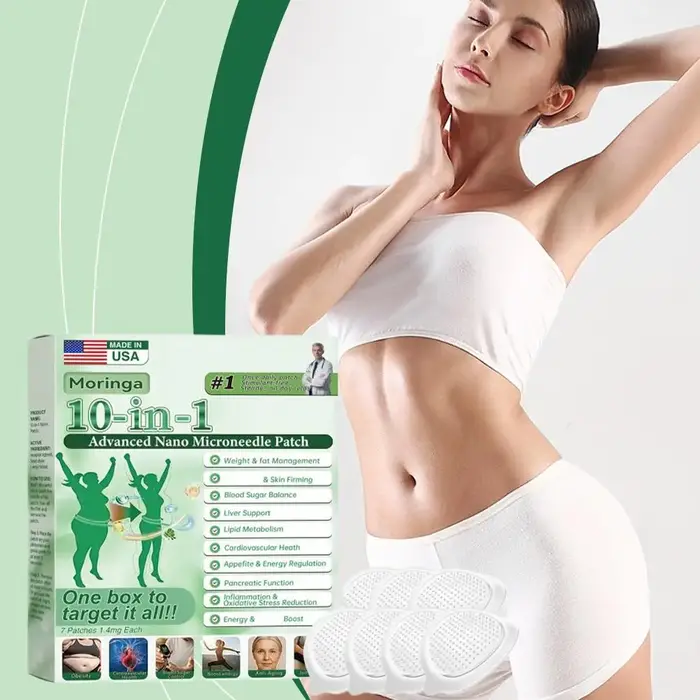Patch Corporel Nano Microneedle ≤0.3mm Infusé au Moringa Hydratant Raffermissant Soin des Courbes Micro-aiguilles Douces Autocollant Microdarts Femme Homme