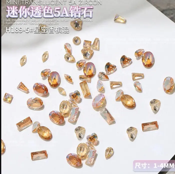 Mini breloques en Zircon pour Nail Art