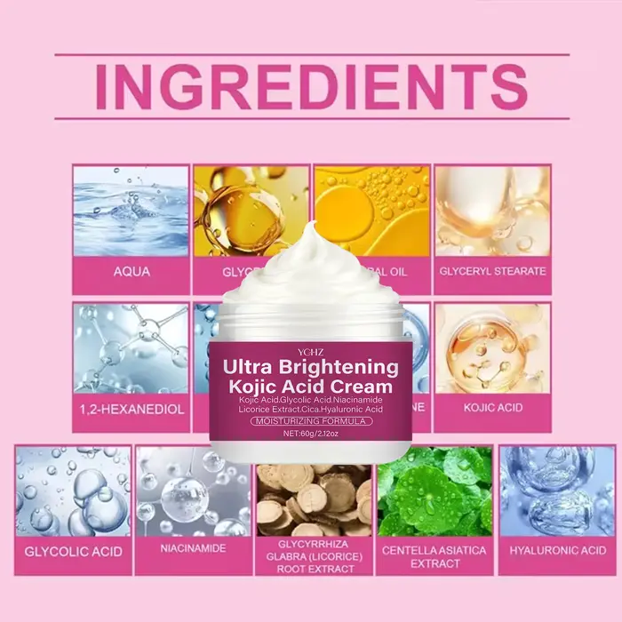 Crème éclaircissante à l'acide kojique contenant de la niacinamide