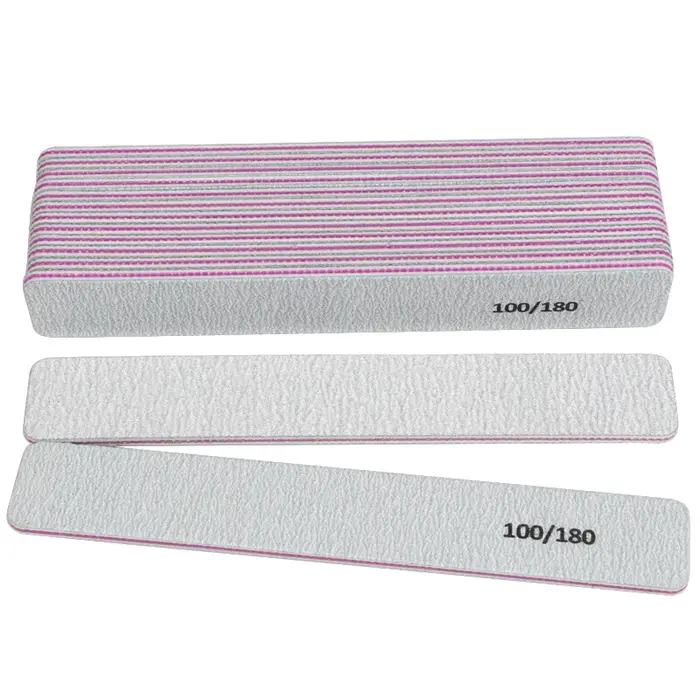 Tampon de lime à ongles gris 100/180, carré droit, Lime a Ongle, limes de ponçage pour manucure, dis