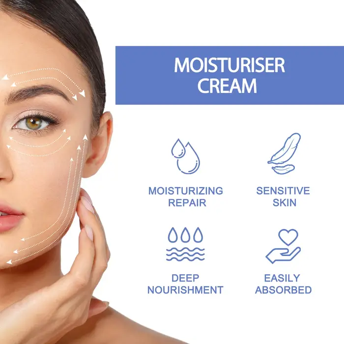 Crème hydratante réparatrice à l'acide hyaluronique pour le visage