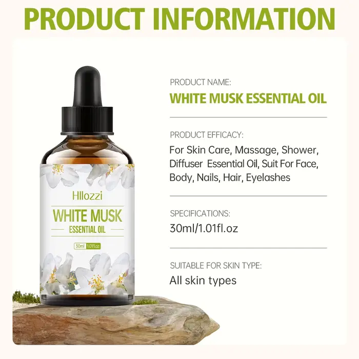 Huile essentielle de musc blanc vanille blanche riche odeur soins de la peau