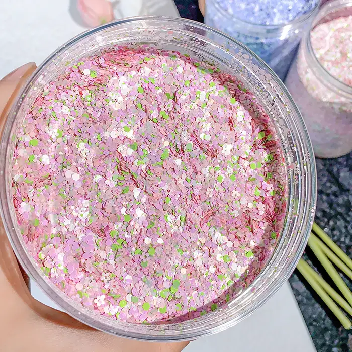 Paillettes hexagonales mixtes pour vernis à ongles