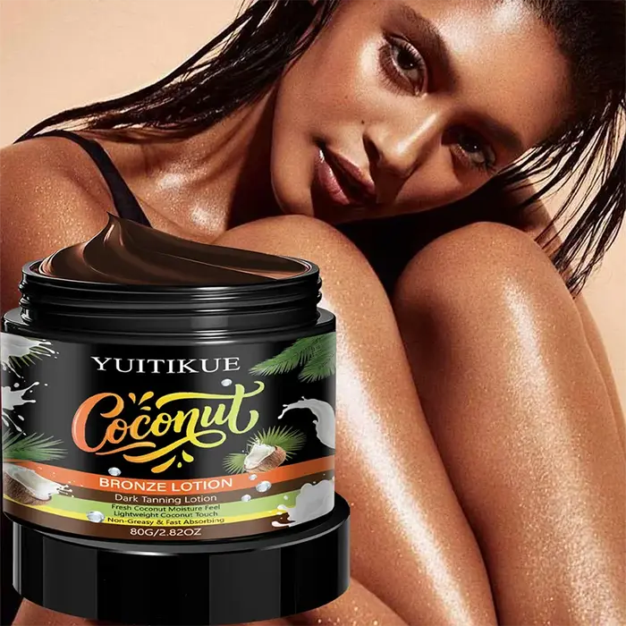 YUITIKUE Lotion Bronzante Coco Crème Auto-Bronzante Effet Soleil Bronzé Sans Exposition au Soleil No