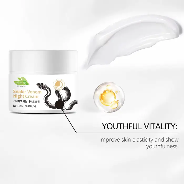 Crème de nuit au venin de serpent : soin du visage quotidien pour une nutrition en profondeur