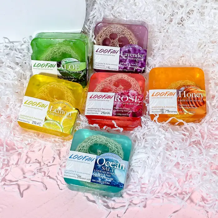 Savon Loofah à l'huile de lavande biologique