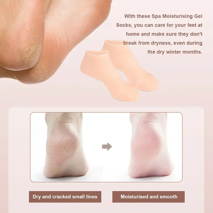1 Paire de Gants et Chaussettes Hydratants en Silicone Anti-Fissures