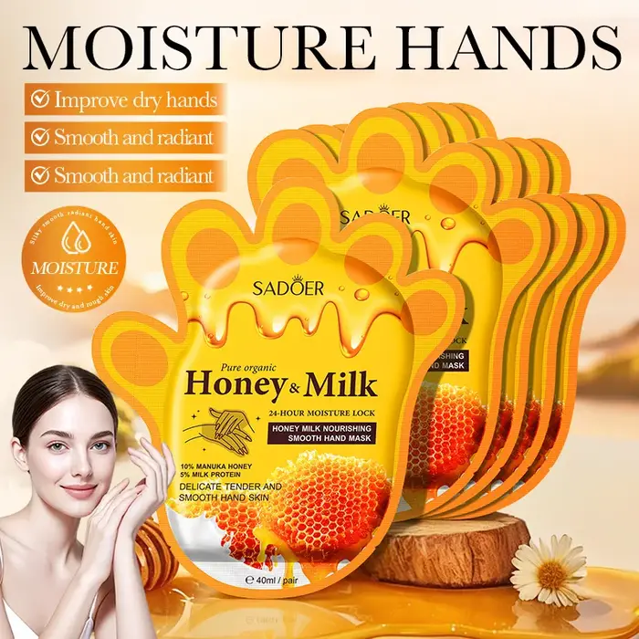 5 paires de masques pour les mains au lait et au miel SADOER