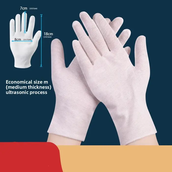 Lot de 6 gants en coton blanc pour l'eczéma et les mains sèches