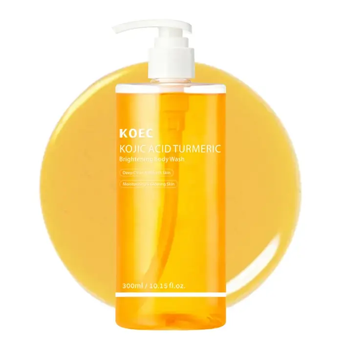 Gel Douche Corps et Visage à l'Acide Kojique et au Curcuma : Nettoyant Hydratant et Lissant pour une Peau Nette