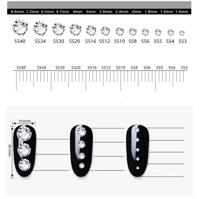 144/288/1440 pièces SS3-SS50 cristal AB clair Strass pour ongles Non correcteurs pierres à dos plat