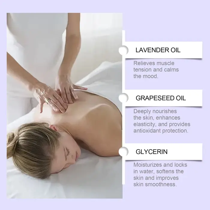 Huile de massage à la lavande naturelle pour le corps