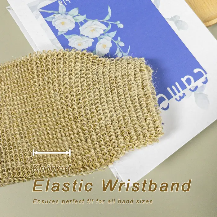 Ensemble de bain exfoliant en jute naturel avec gant