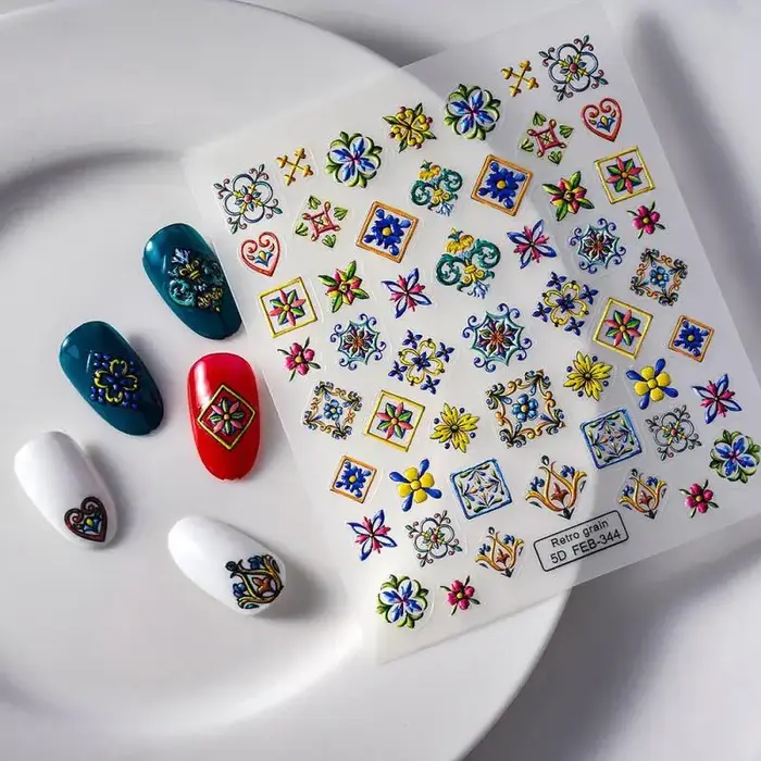 Autocollants pour ongles bohème 5D